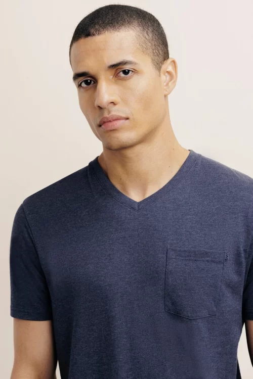 T-shirt col V avec poche